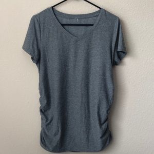 Gray maternity short sleeve T-shirt